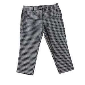 Hilary Radley Womens Crop Pants Blue/Blk/Wht Geometric Mid-rise Pockets Size 14